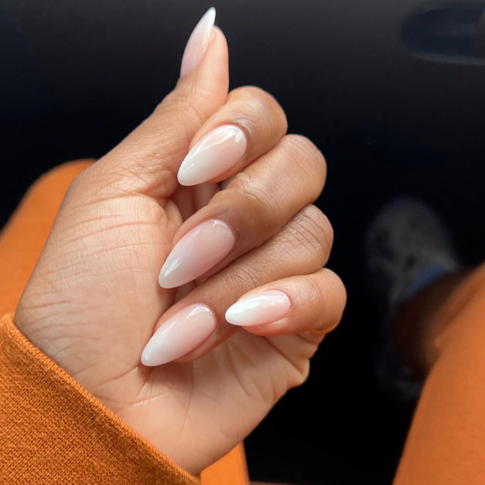 pink and white ombre nails