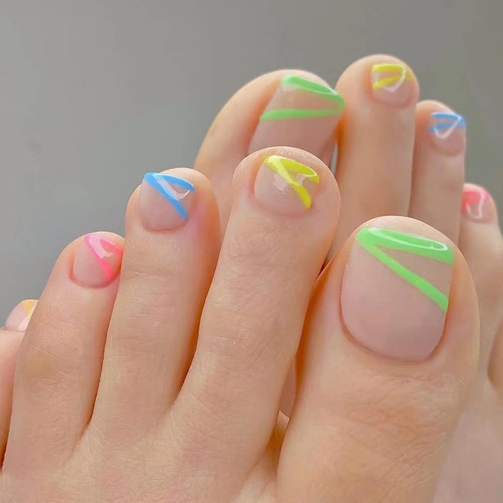 elegant french toe nails