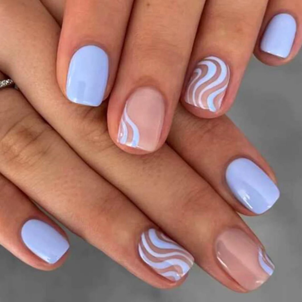 light blue nails