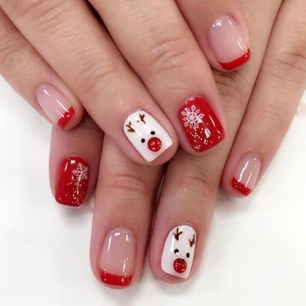 red christmas nails