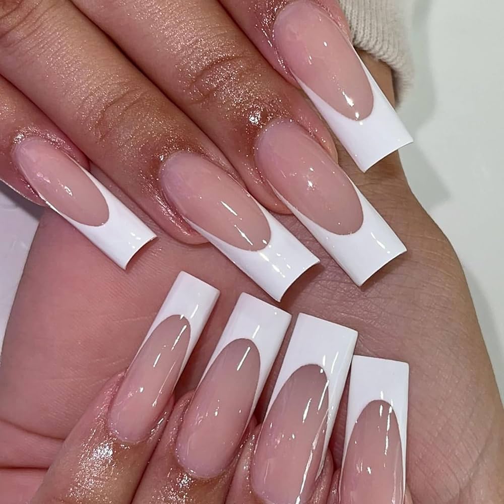 white french tip nails