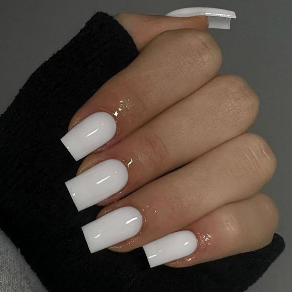 white acrylic nails