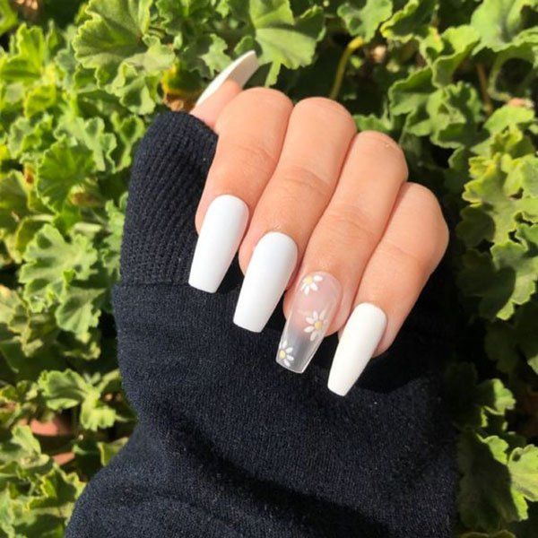 white acrylic nails