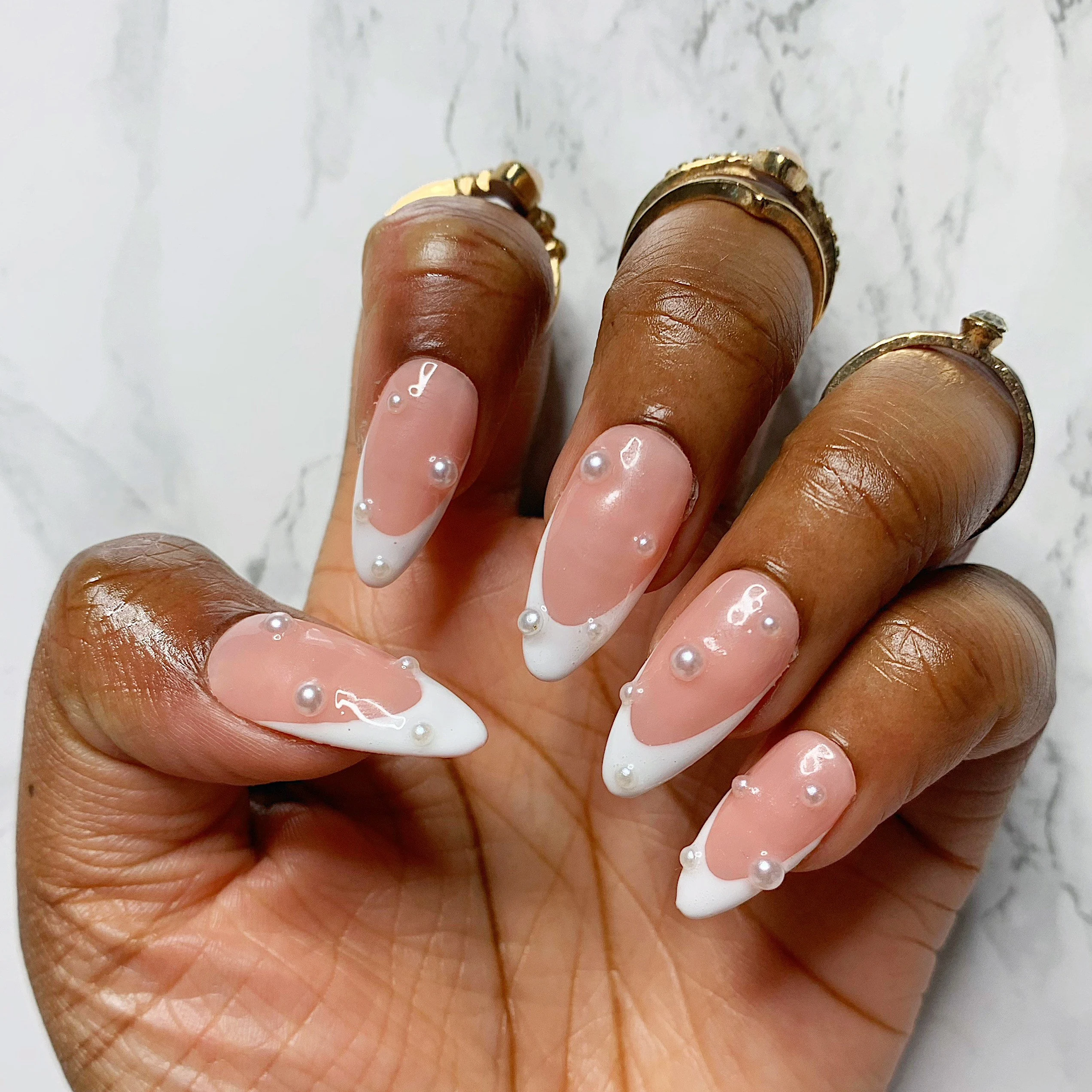 Almond French Tip Nails