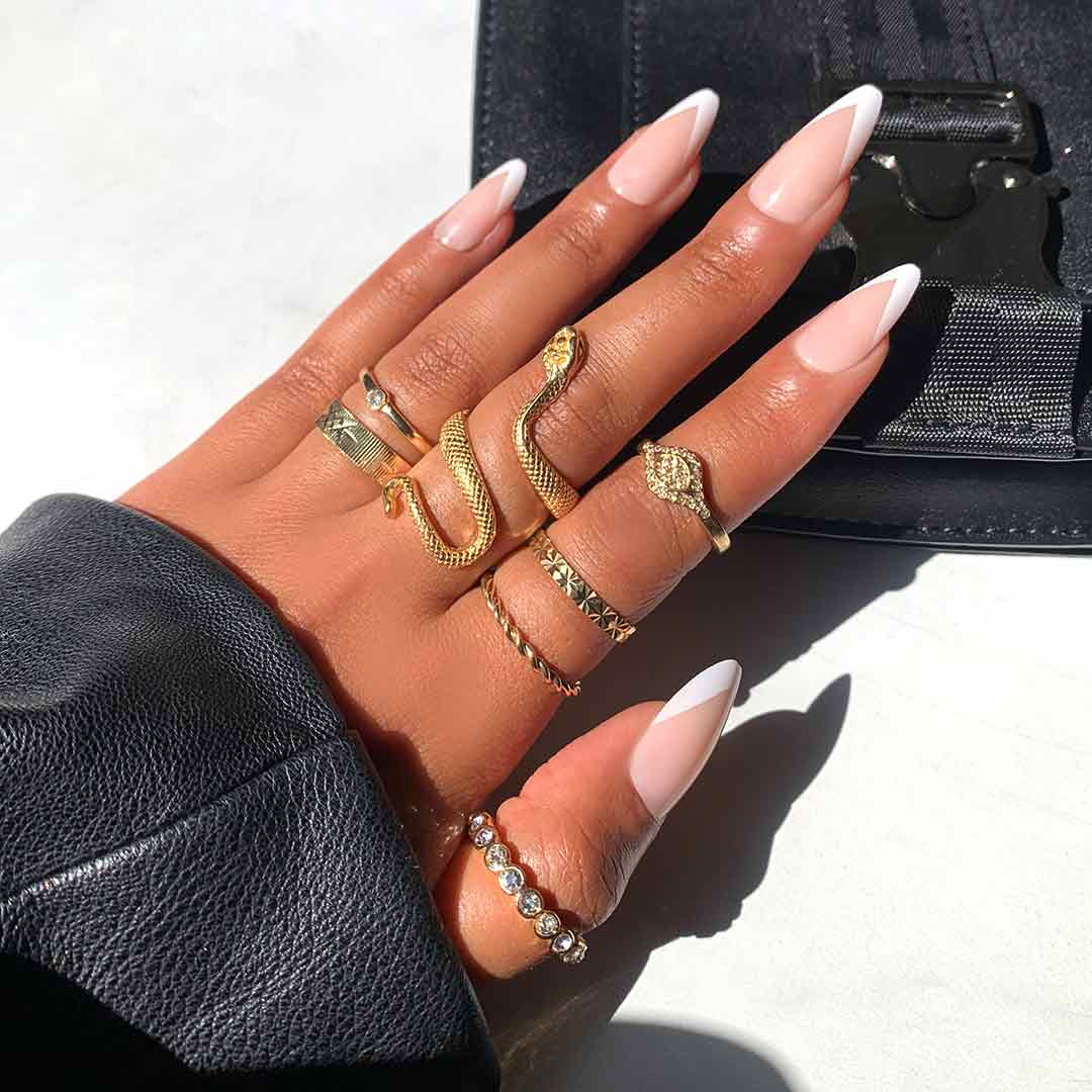 Almond French Tip Nails