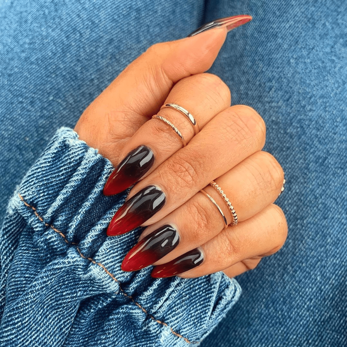 Black and Red Nails