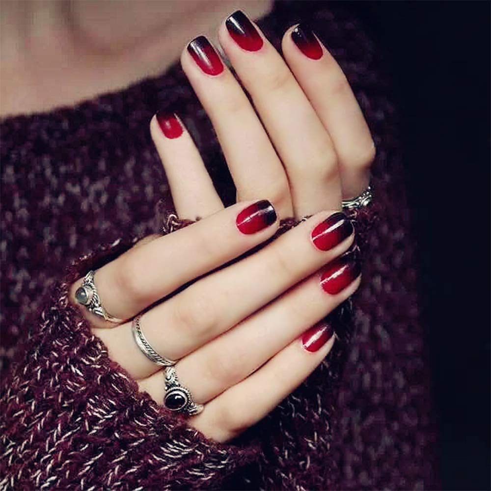 Black and Red Nails