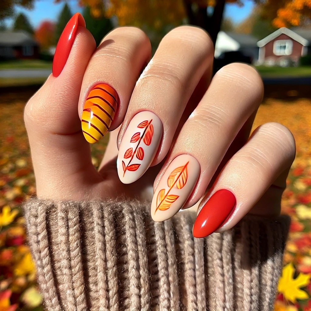 fall acrylic nails