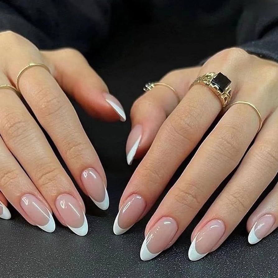 gel french manicure on natural nails