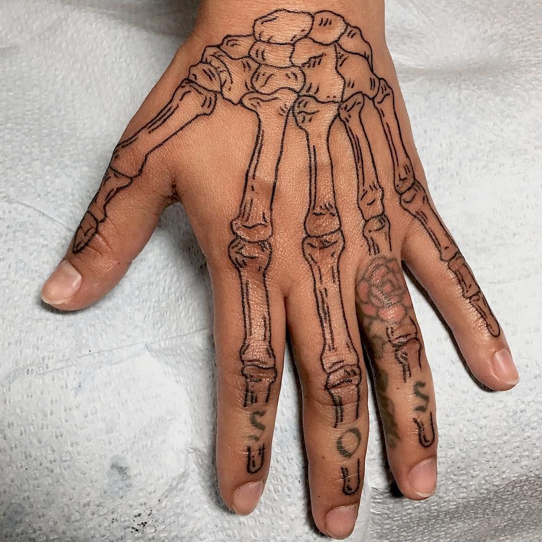 skeleton hand tattoo