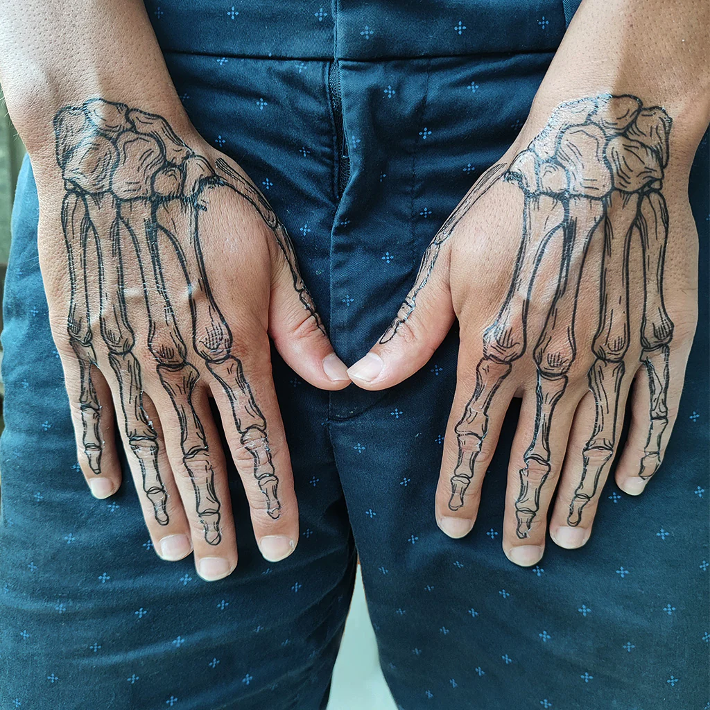 skeleton hand tattoo