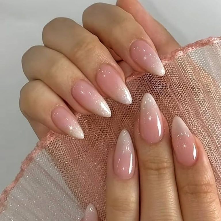 french ombre nails with glitter