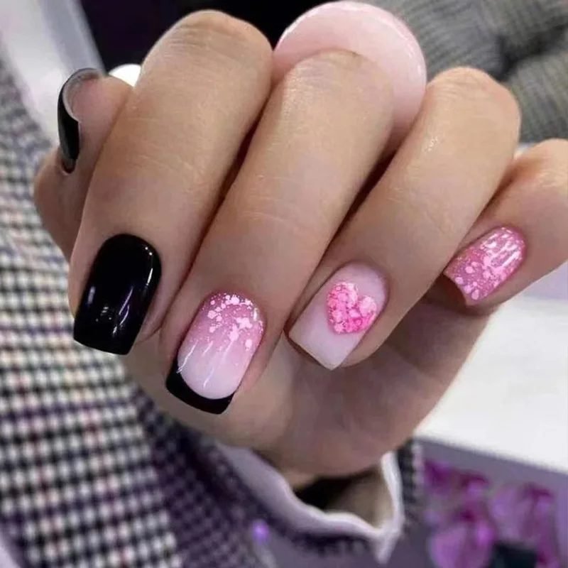 pink and white nails