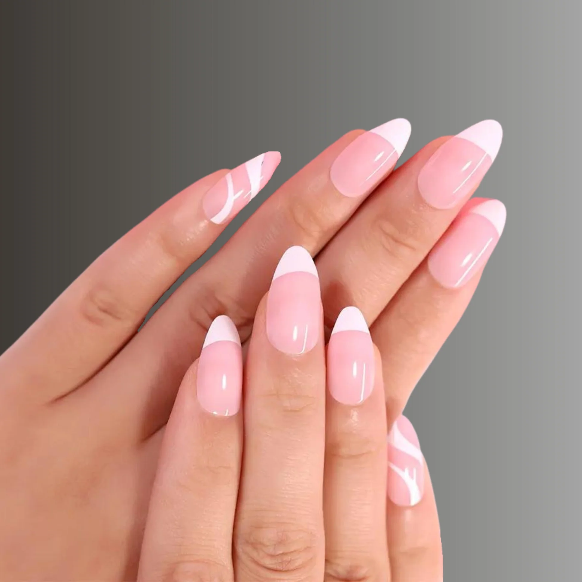 pink and white nails