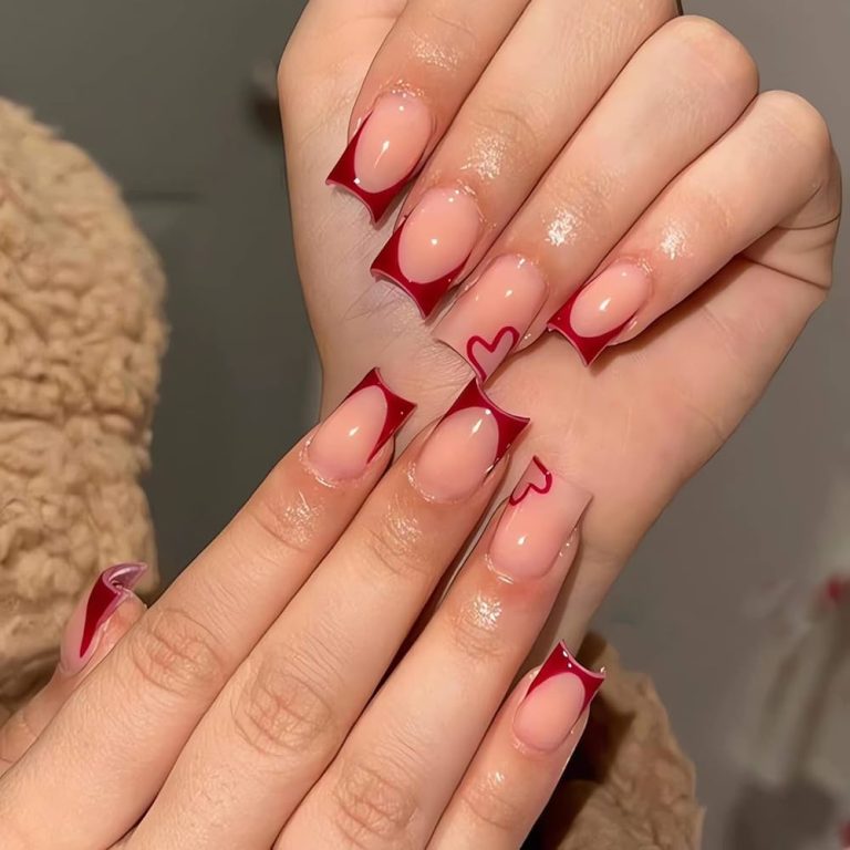 red french tip nails